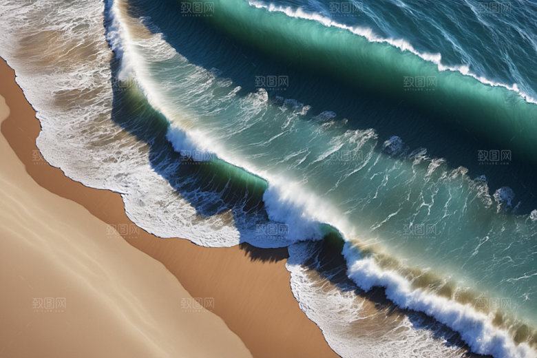 海浪蓝色波浪摄影图