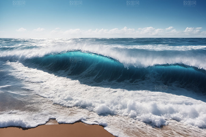 海浪高清清透摄影图