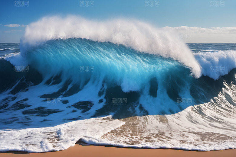 海浪波浪清透摄影图