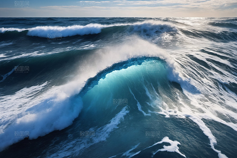 海浪自然海水摄影图