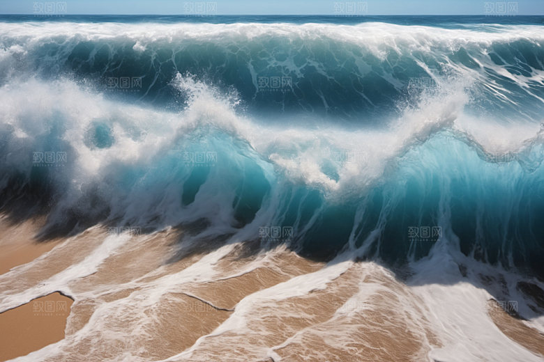 海浪自然浪花摄影图