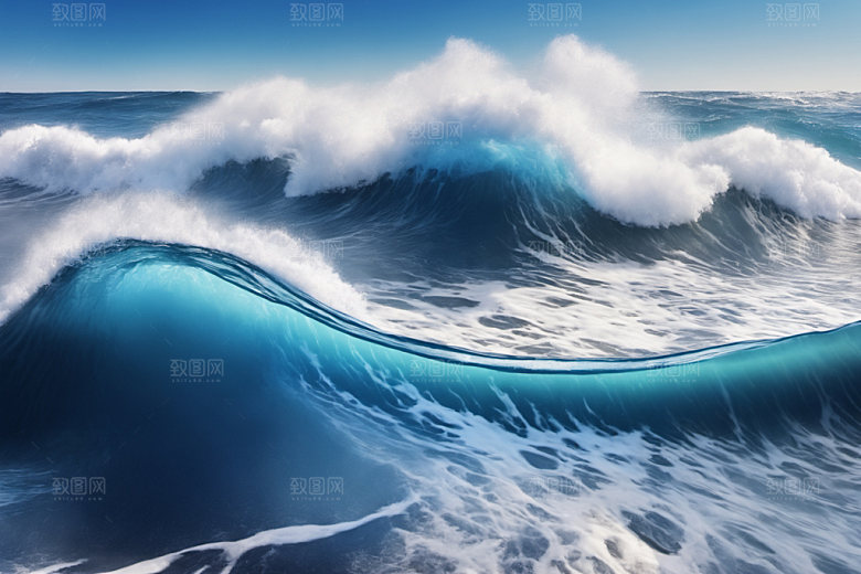 海浪大海清透摄影图