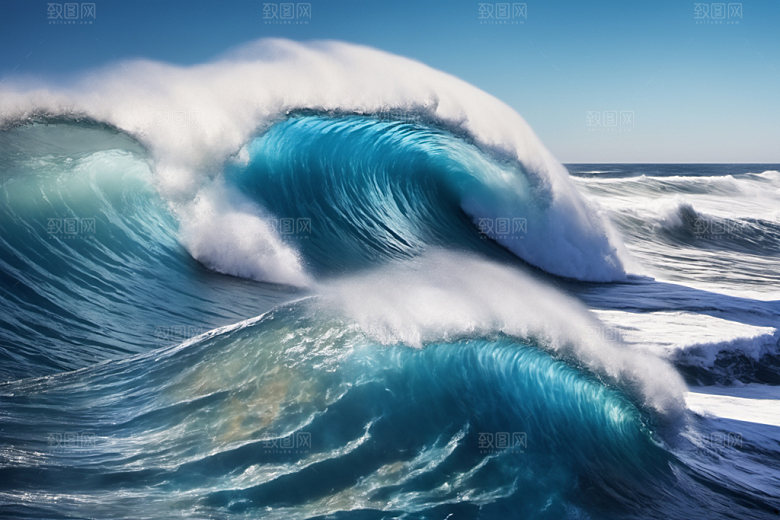 海浪清透高清摄影图