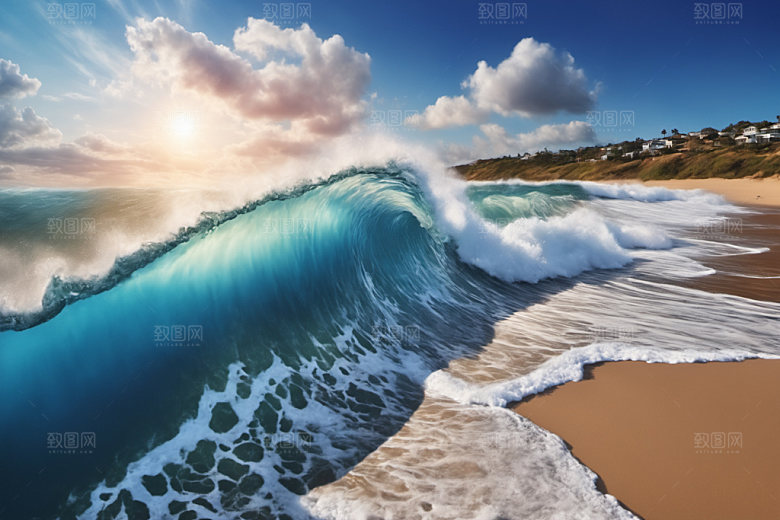 海浪海水清透摄影图