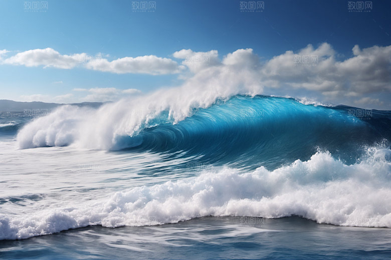 海浪浪花清透摄影图