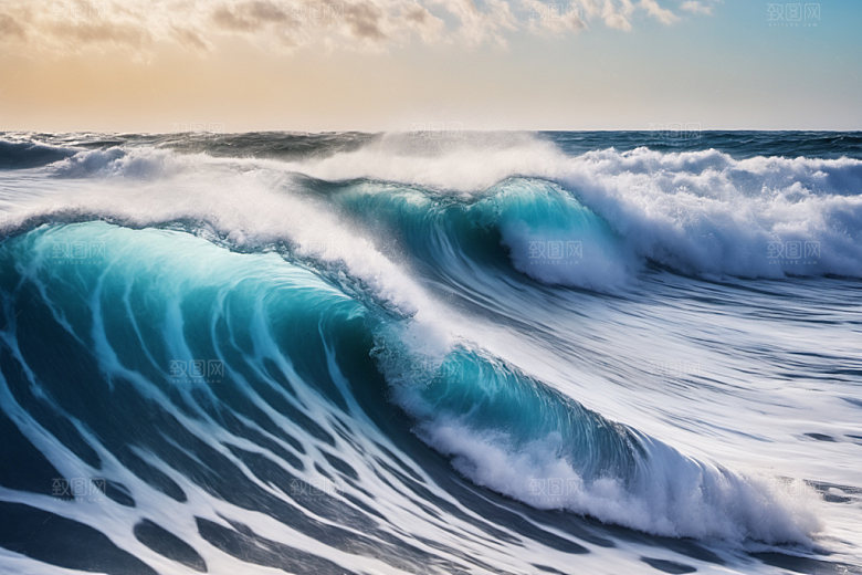 海浪蓝色大海摄影图