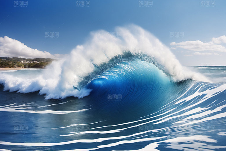 海浪高清波浪摄影图