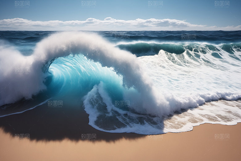 海浪海水自然摄影图