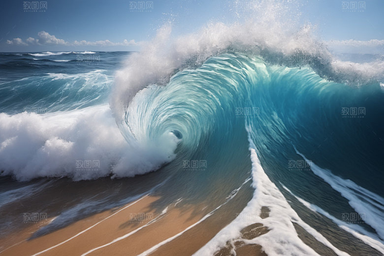 海浪清透自然摄影图