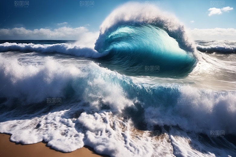 海浪海水大海摄影图