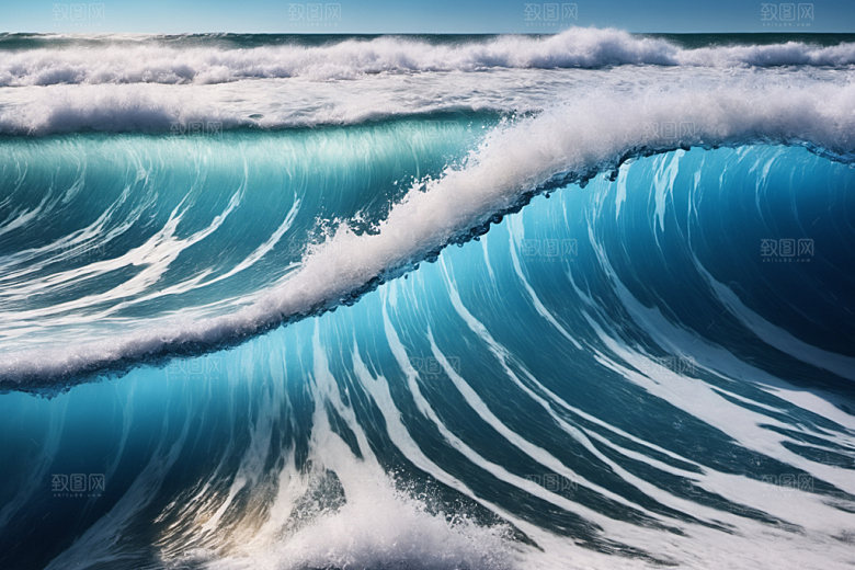 海浪大海波浪摄影图