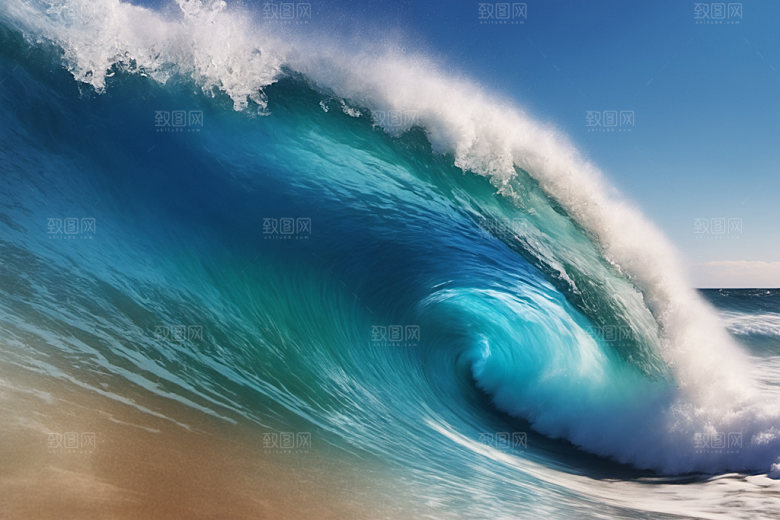 海浪海水清透摄影图