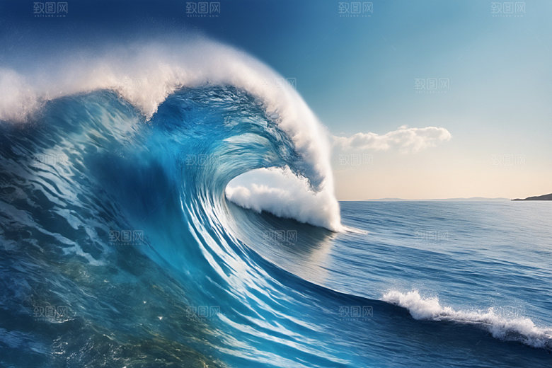 海浪浪花波浪摄影图
