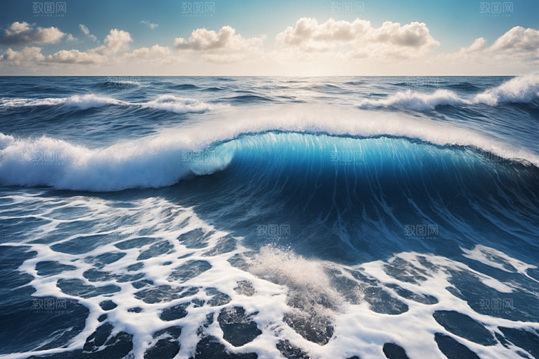 海浪海水自然摄影图