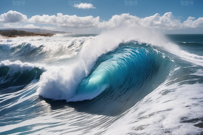 海浪大海波浪摄影图