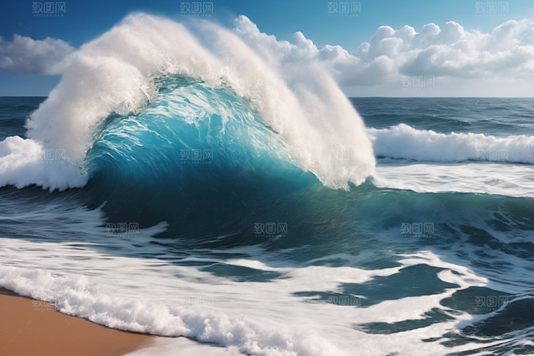 海浪清透高清摄影图