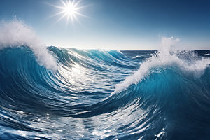 海浪大海波浪摄影图