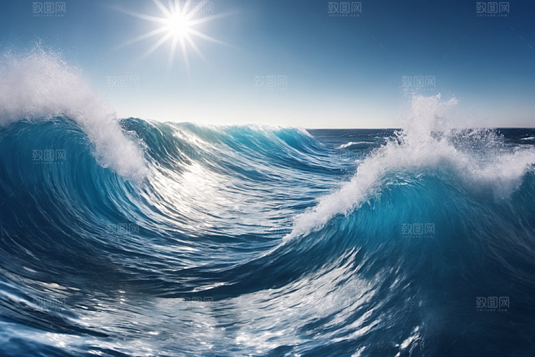 海浪大海波浪摄影图