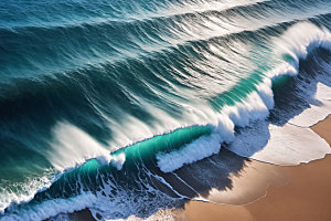 海浪自然波浪摄影图