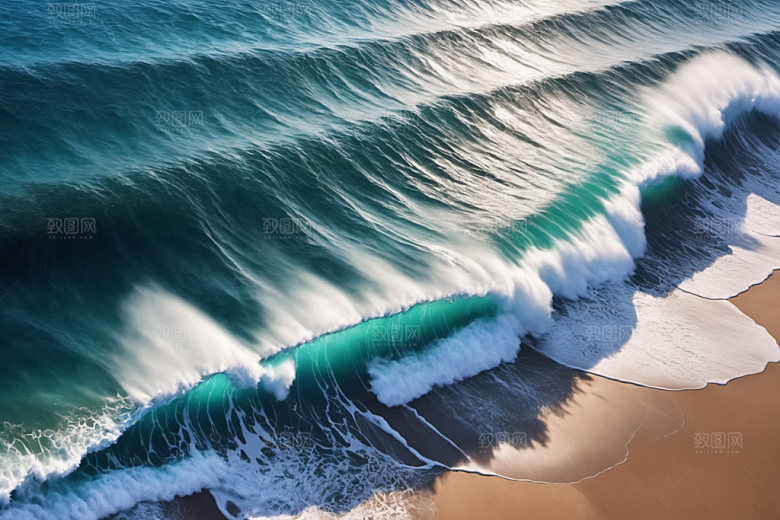 海浪自然波浪摄影图
