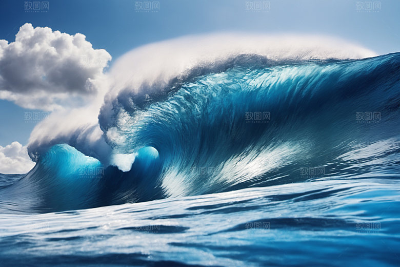 海浪海水蓝色摄影图