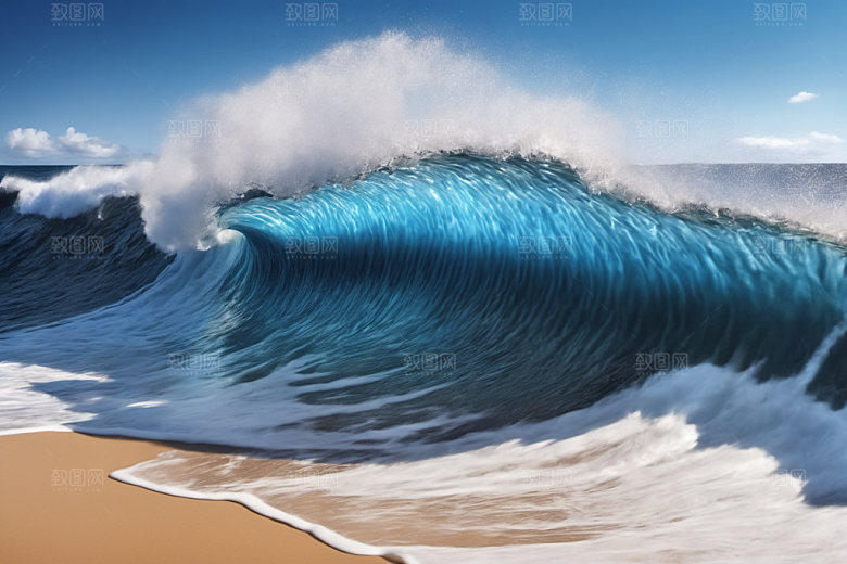 海浪自然海水摄影图