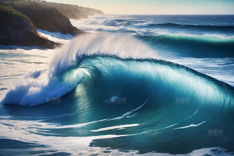 海浪高清波浪摄影图