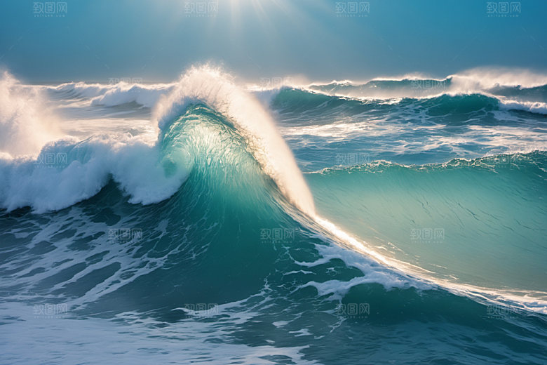 海浪清透自然摄影图