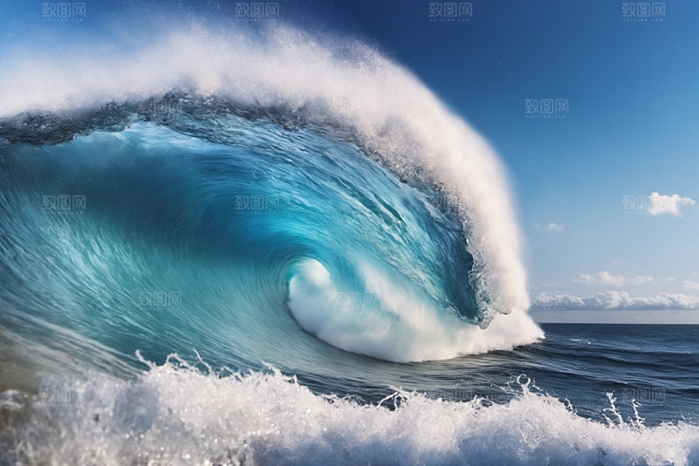 海浪清透自然摄影图