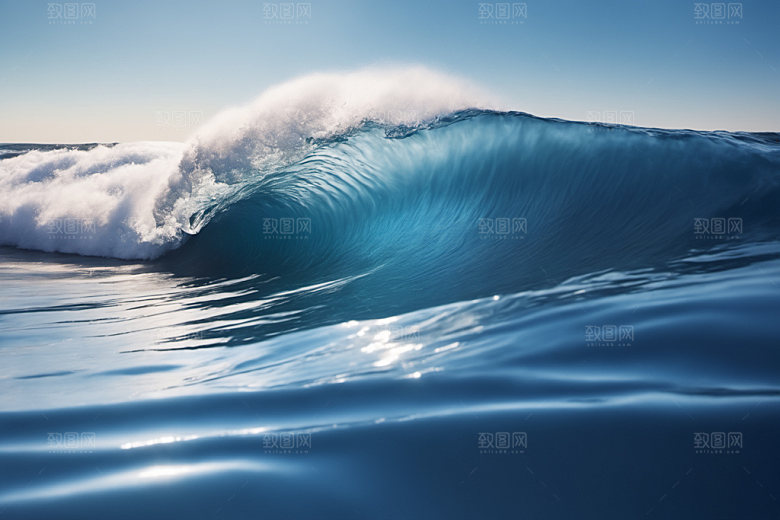 海浪高清蓝色摄影图