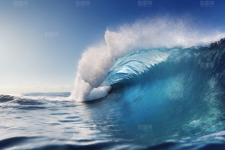 海浪海水蓝色摄影图