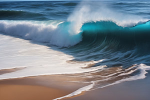 海浪波浪大海摄影图