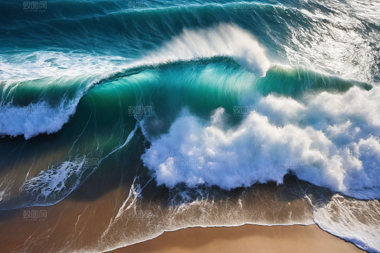 海浪波浪自然摄影图