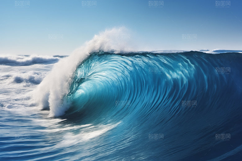 海浪海水蓝色摄影图