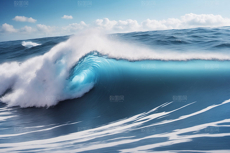 海浪波浪清透摄影图