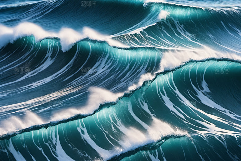 海浪自然浪花摄影图