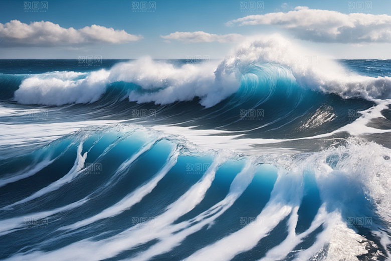 海浪蓝色高清摄影图