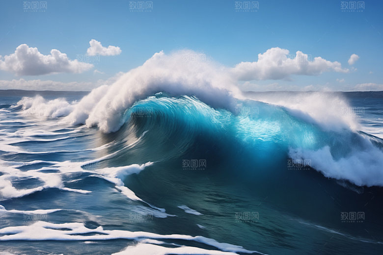 海浪海水自然摄影图