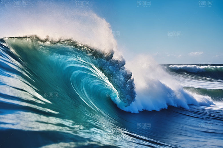 海浪大海波浪摄影图