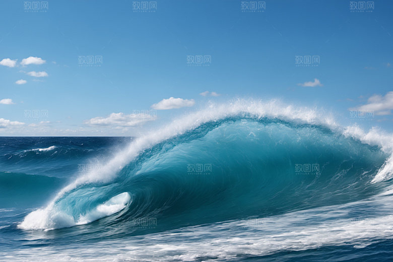 海浪大海清透摄影图