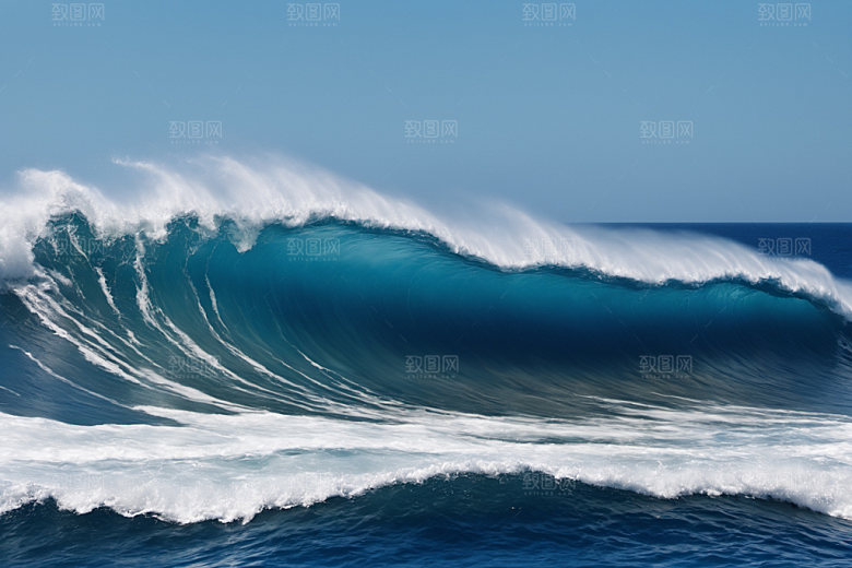 海浪波浪大海摄影图