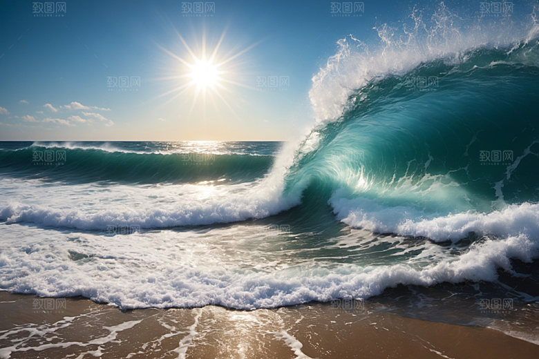 海浪自然大海摄影图