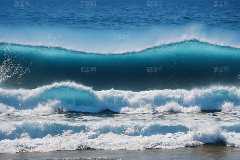 海浪波浪自然摄影图