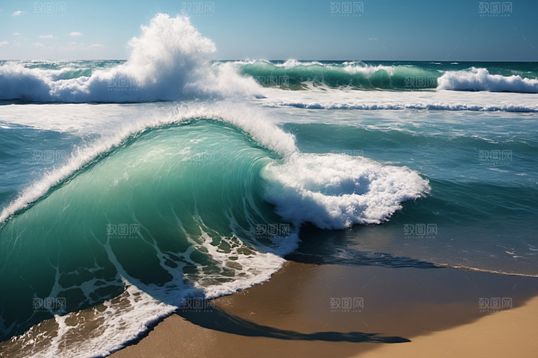 海浪大海浪花摄影图