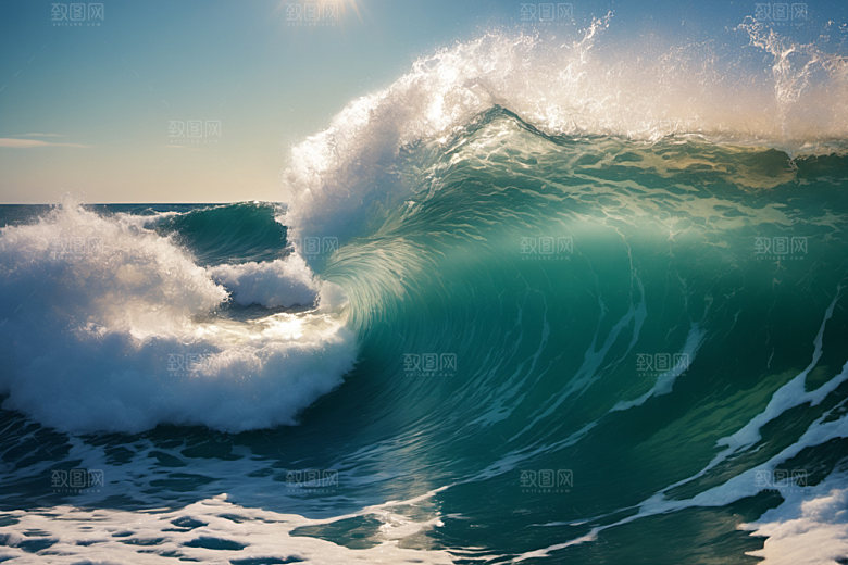 海浪浪花高清摄影图