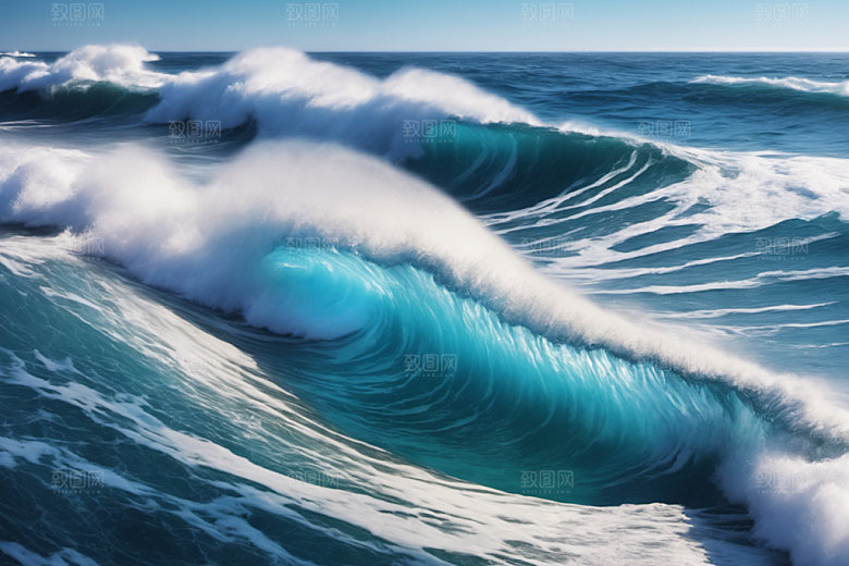 海浪海水自然摄影图