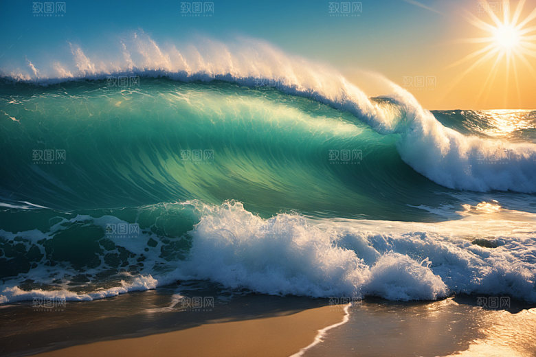 海浪高清清透摄影图