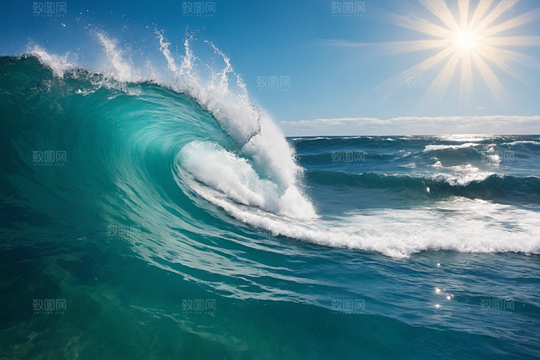 海浪大海波浪摄影图