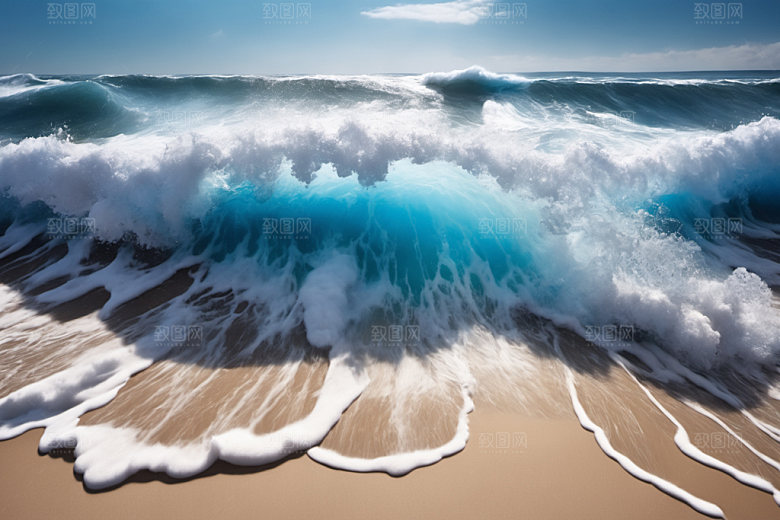 海浪波浪浪花摄影图