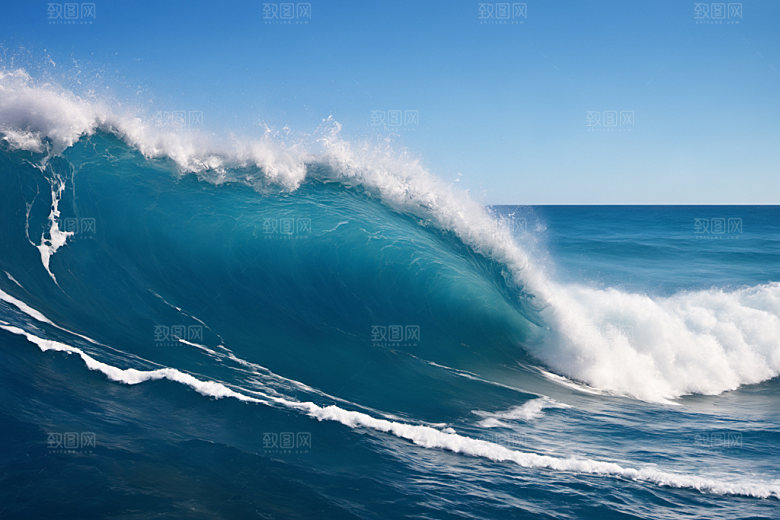 海浪大海清透摄影图